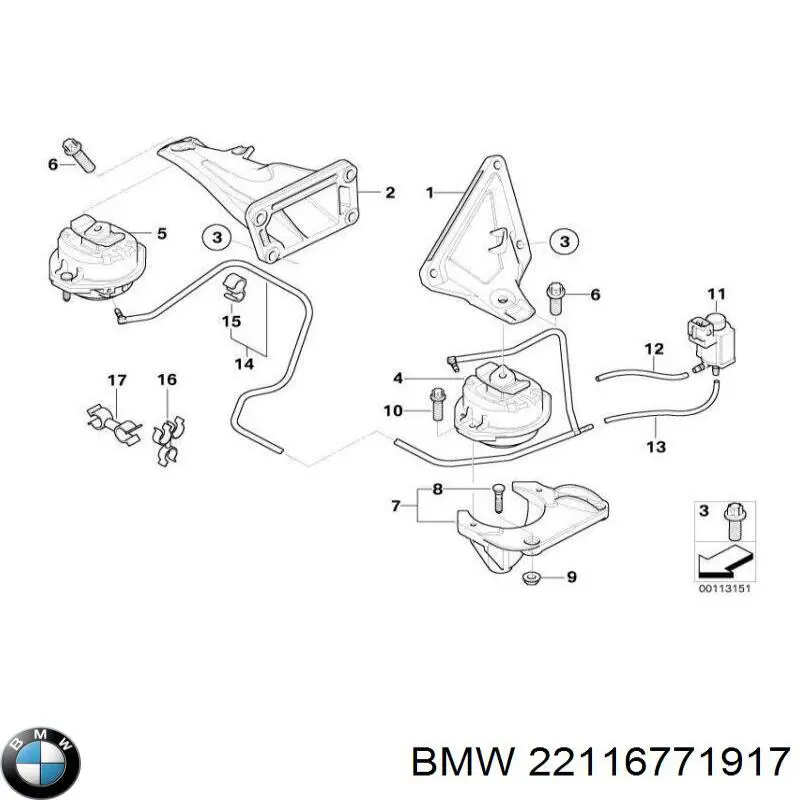 Coxim (suporte) esquerdo de motor BMW 22116771917 preço, a partir de 204,70 USD