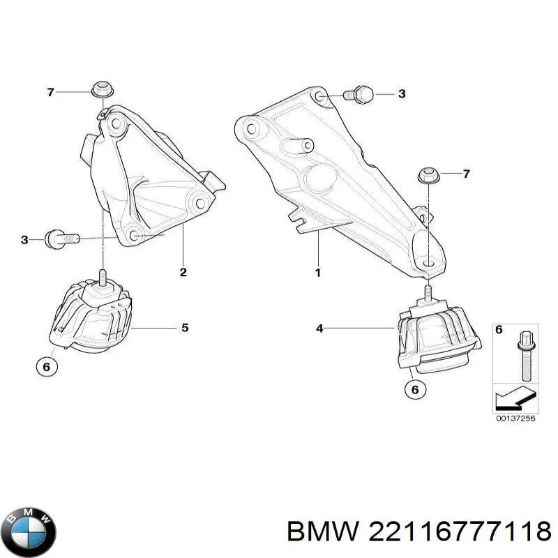 22116777118 BMW Coxim (suporte) esquerdo de motor