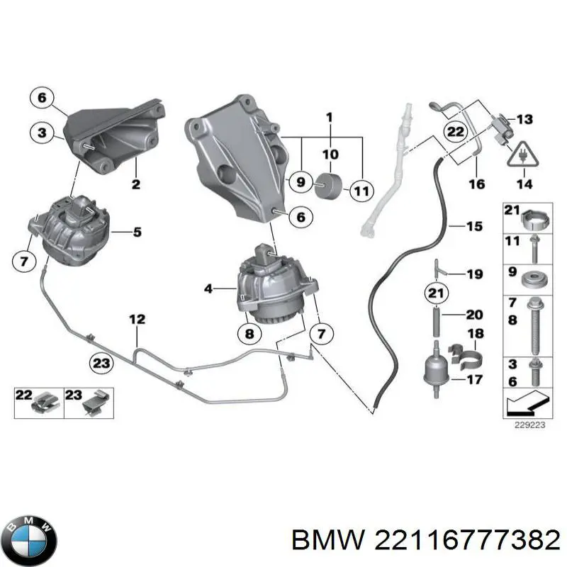 Coxim (suporte) direito de motor BMW 22116777382 preço, a partir de 110,35 USD