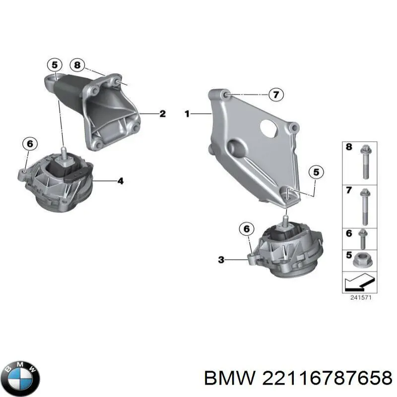 Compre 22116787658 BMW Coxim (suporte) direito de motor
