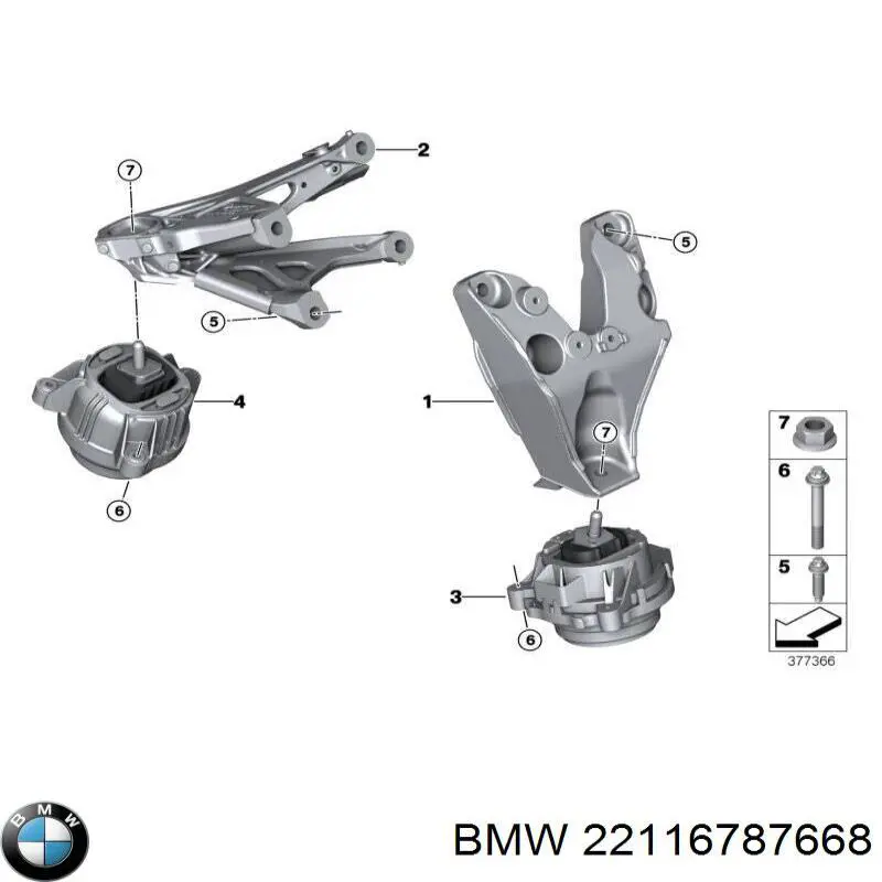 Coxim (suporte) direito de motor BMW 22116787668 preço, a partir de 51,27 USD