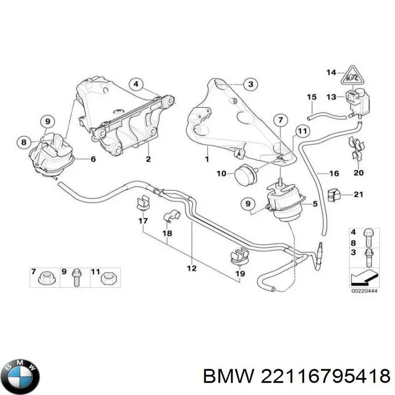 Coxim (suporte) esquerdo de motor BMW 22116795418 preço, a partir de 88,53 USD