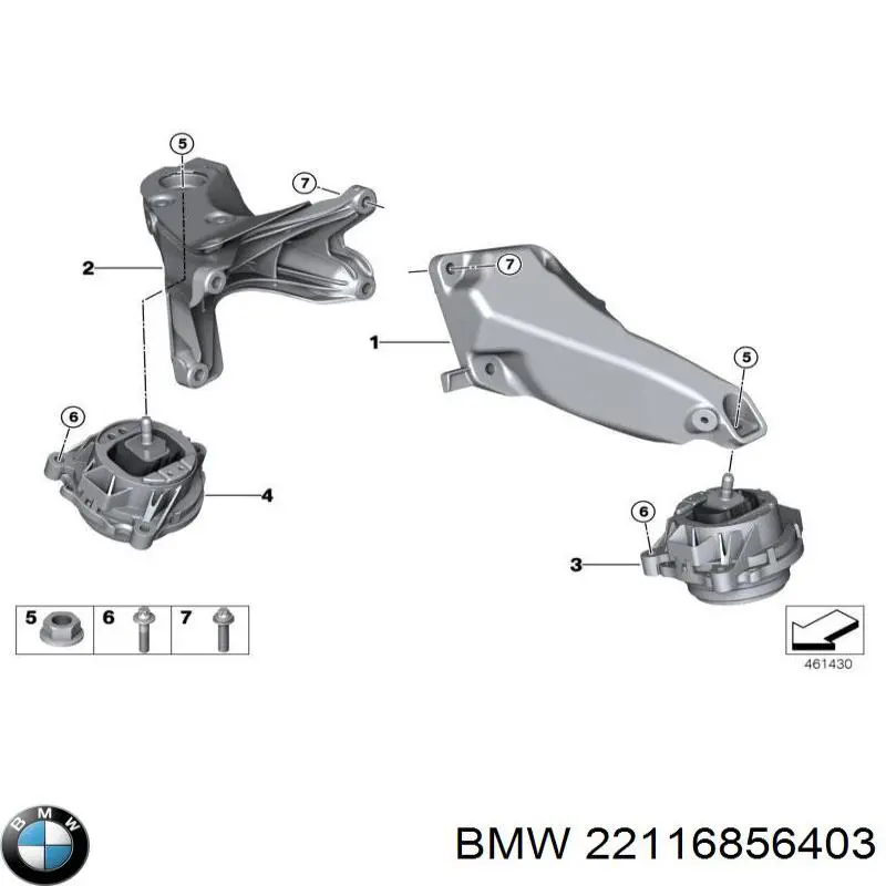 Coxim (suporte) esquerdo de motor BMW 22116856403 preço, a partir de 80,73 USD