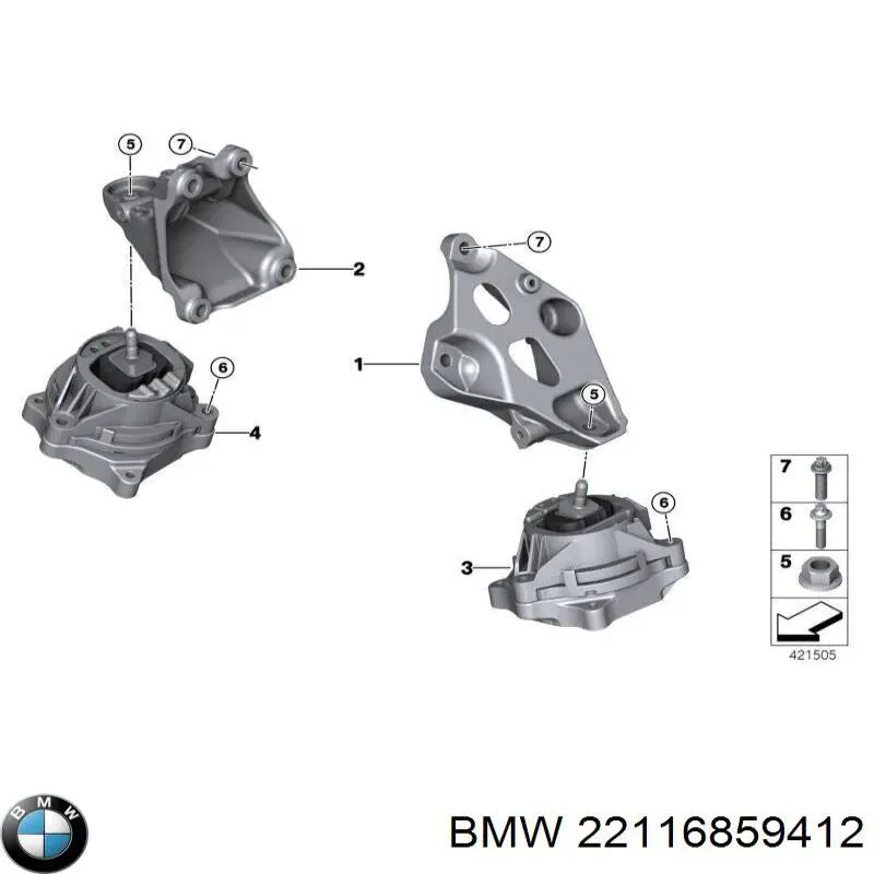 Coxim (suporte) direito de motor BMW 22116859412 preço, a partir de 103,86 USD