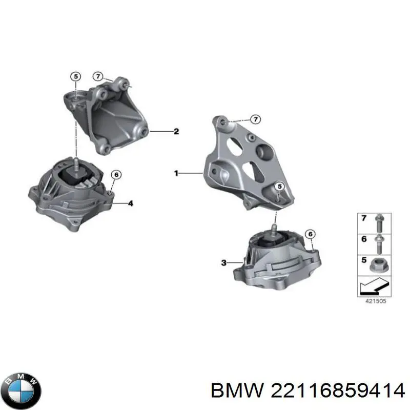 Coxim (suporte) direito de motor BMW 22116859414 preço, a partir de 104,31 USD