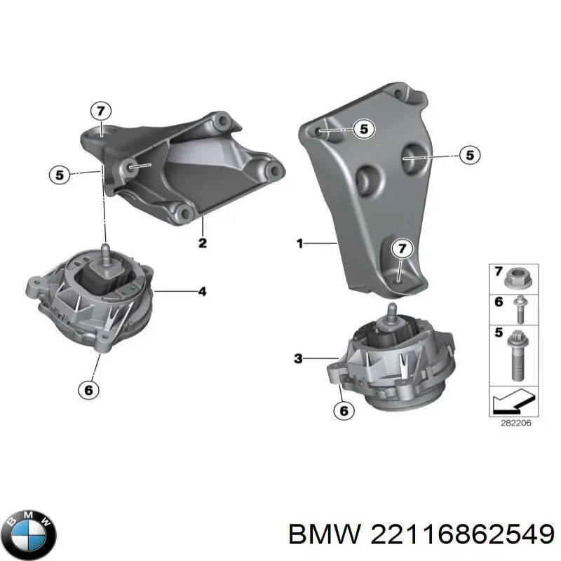 Compre 22116862549 BMW Coxim (suporte) esquerdo de motor
