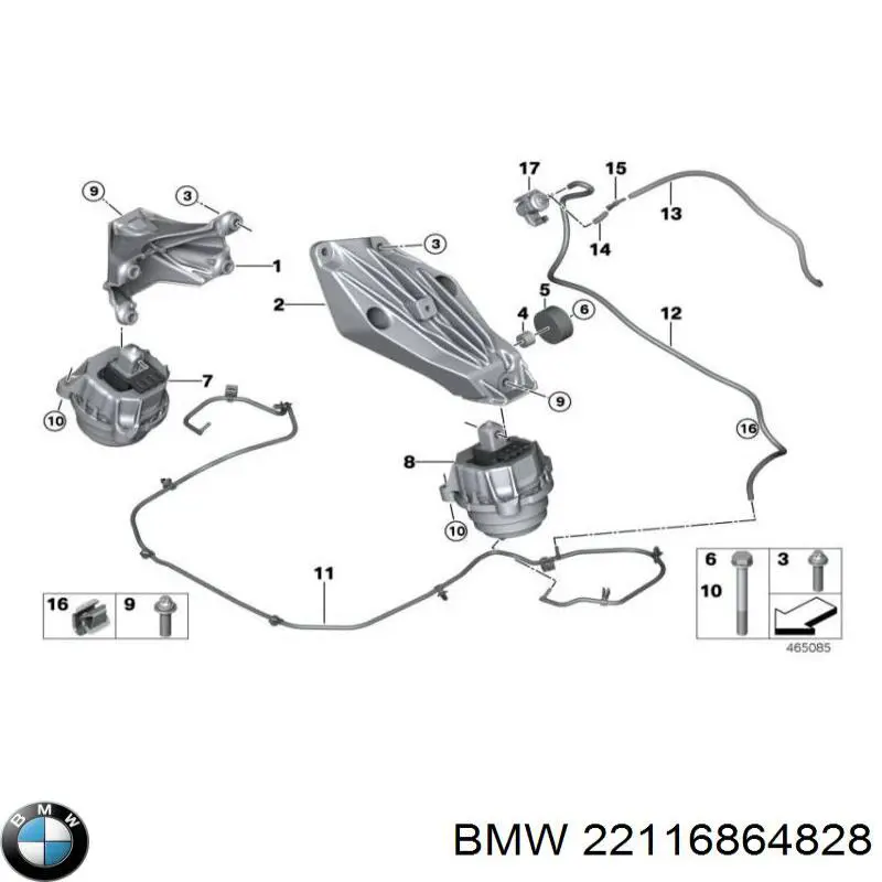 Coxim (suporte) direito de motor BMW 22116864828 preço, a partir de 116,92 USD