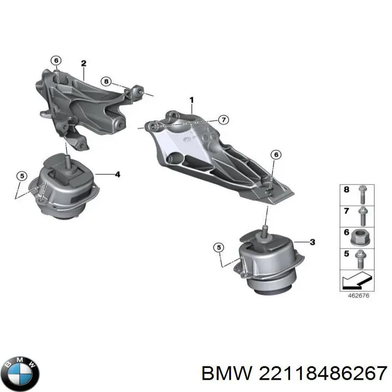22116867301 BMW Coxim (suporte) esquerdo de motor