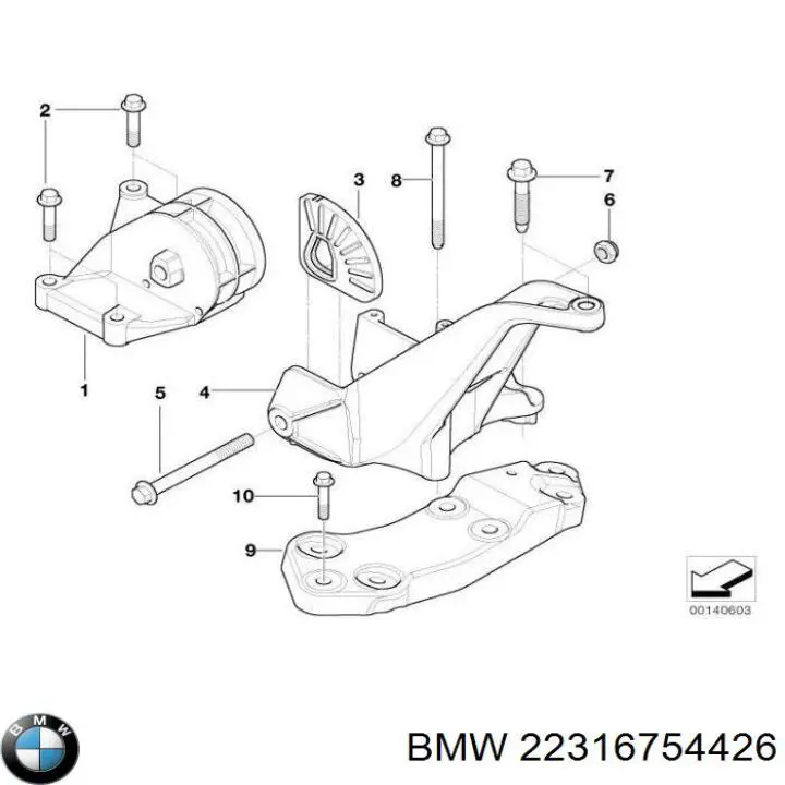 Coxim de transmissão (suporte da caixa de mudança) BMW 22316754426 preço, a partir de 81,70 USD