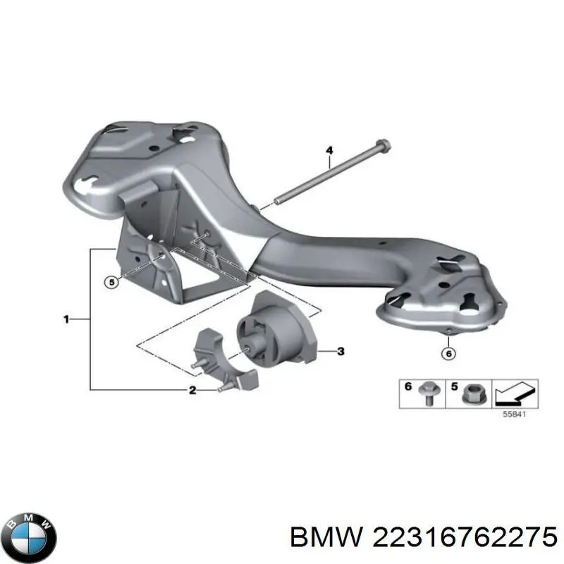 22316762275 BMW Viga de fixação da caixa de mudança