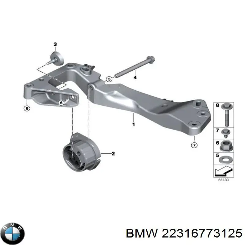 Coxim de transmissão (suporte da caixa de mudança) BMW 22316773125 preço, a partir de 23,52 USD