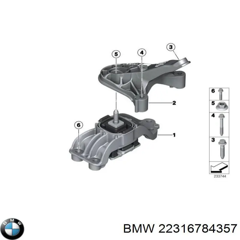 22316784357 BMW Coxim de transmissão (suporte da caixa de mudança)