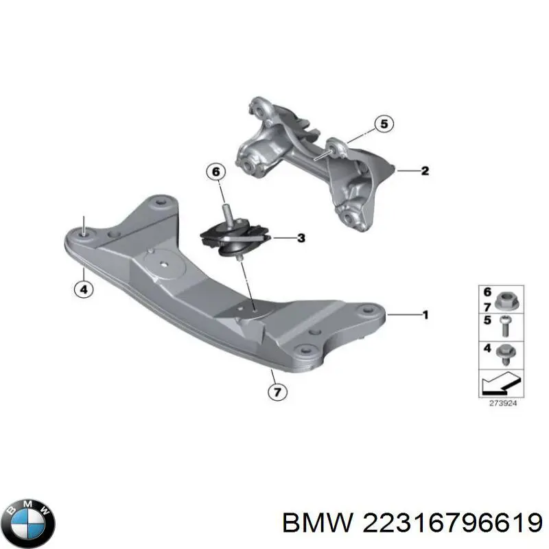 Coxim de transmissão (suporte da caixa de mudança) BMW 22316796619 preço, a partir de 25,63 USD