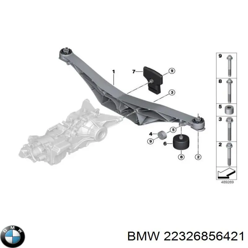 Compre 22326856421 BMW Coxim de transmissão (suporte da caixa de transferência)