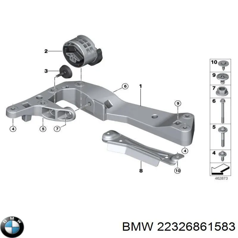22326861583 BMW Viga de fixação da caixa de mudança