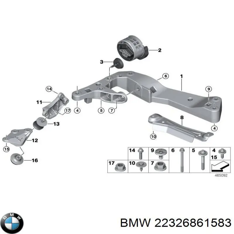 Viga de fixação da caixa de mudança BMW 22326861583 preço, a partir de 241,76 USD