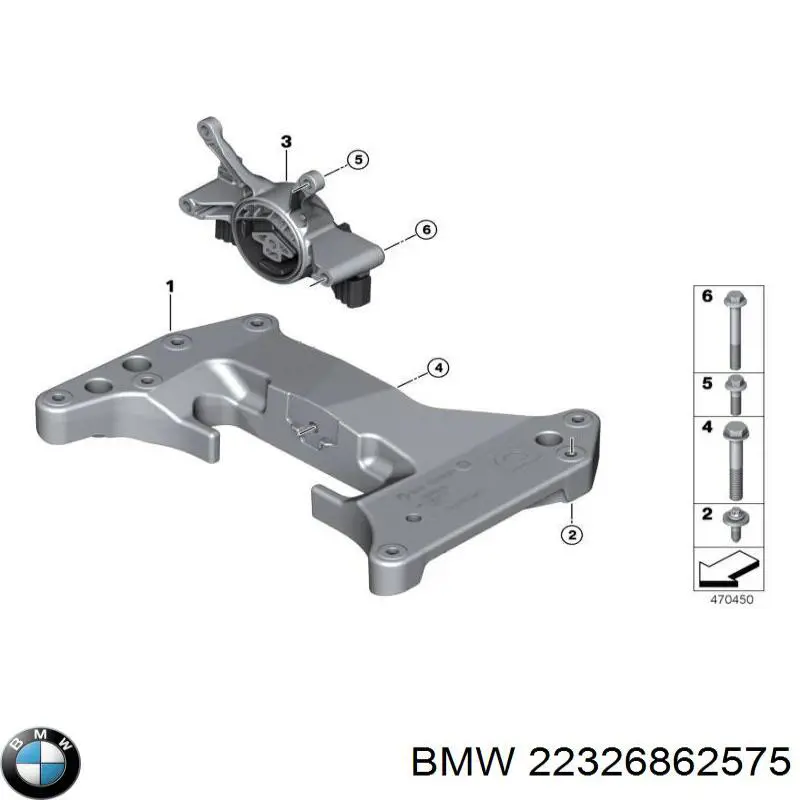 22326862575 BMW Coxim de transmissão (suporte da caixa de mudança)