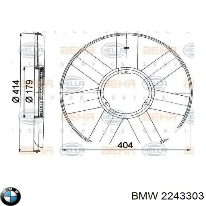 Ventilador (roda de aletas) do radiador de esfriamento BMW 2243303 preço, a partir de 36,47 USD