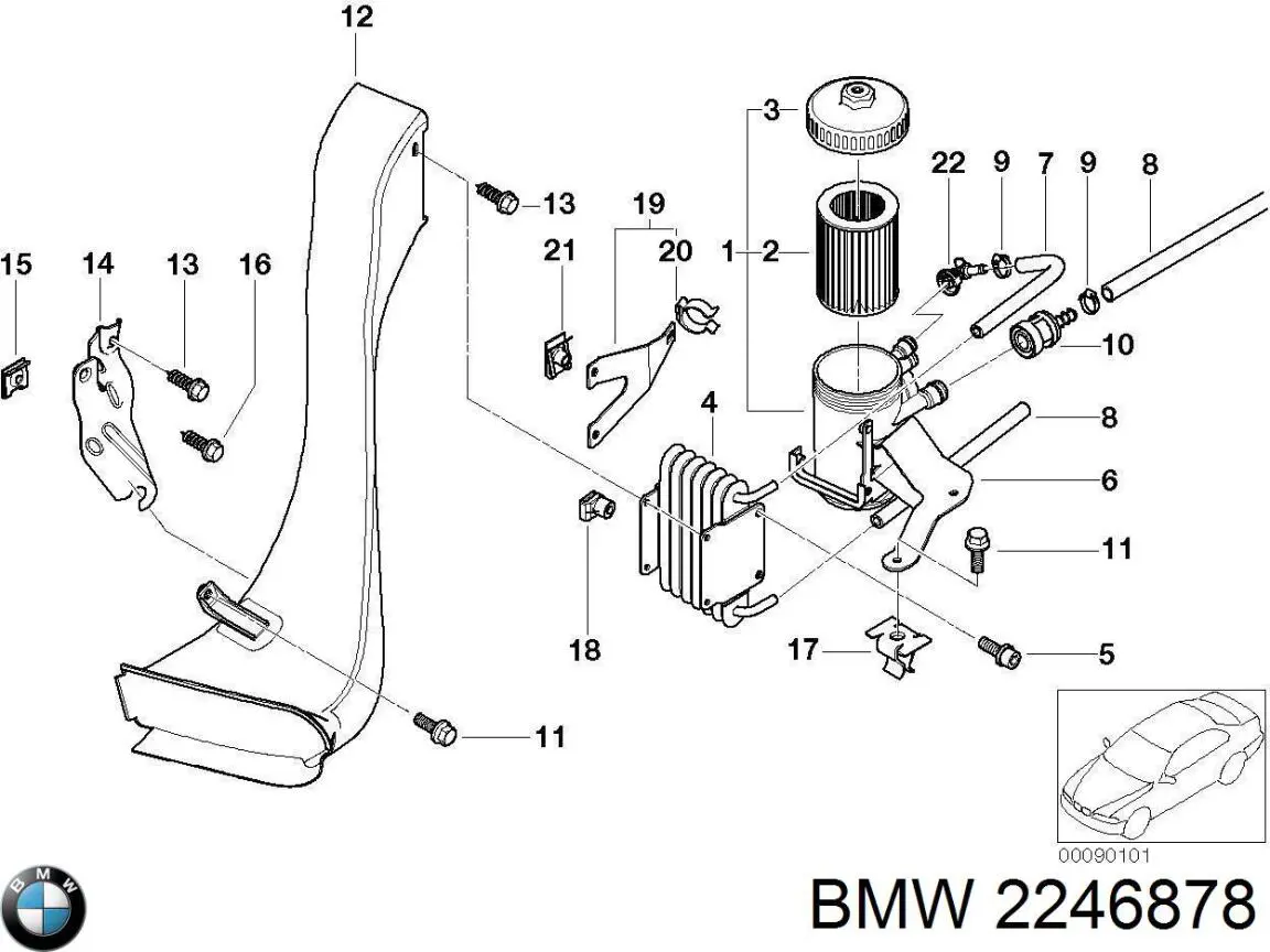  Caixa de filtro de combustível BMW 3 sedan (E46) (1998 - 2005) 