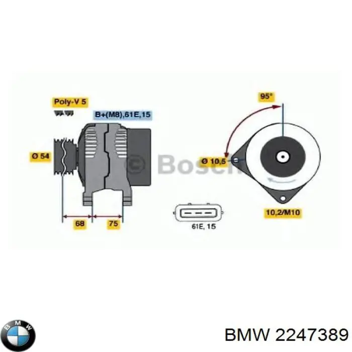 Gerador BMW 2247389 preço, a partir de 126,21 USD