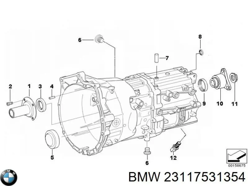23117531354 BMW Guia da árvore primária da Caixa de Mudança