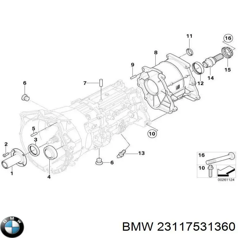Compre 23117531360 BMW Vedação dianteira de cambota de motor