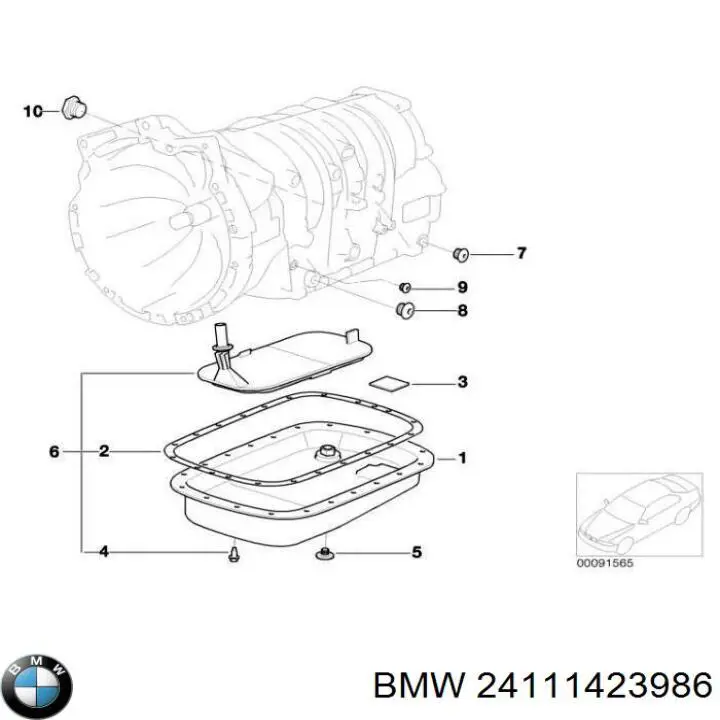 24111423986 BMW Tampão de panela da Caixa Automática de Mudança