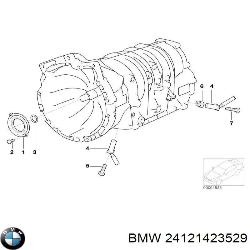 24121423529 BMW Vedação da Caixa Automática de Mudança (de árvore de saída/primária)