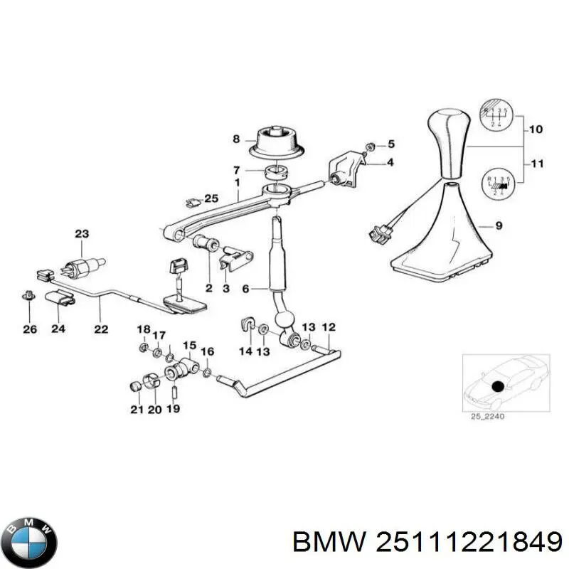 Haste de mudança da Caixa de Mudança BMW 25111221849 preço, a partir de 12,84 USD