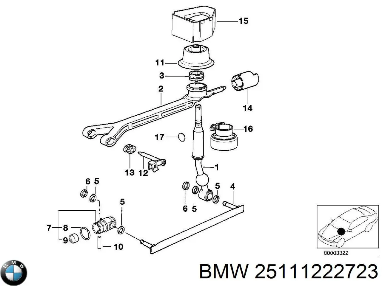 25111222723 BMW Mecanismo de mudança (ligação)