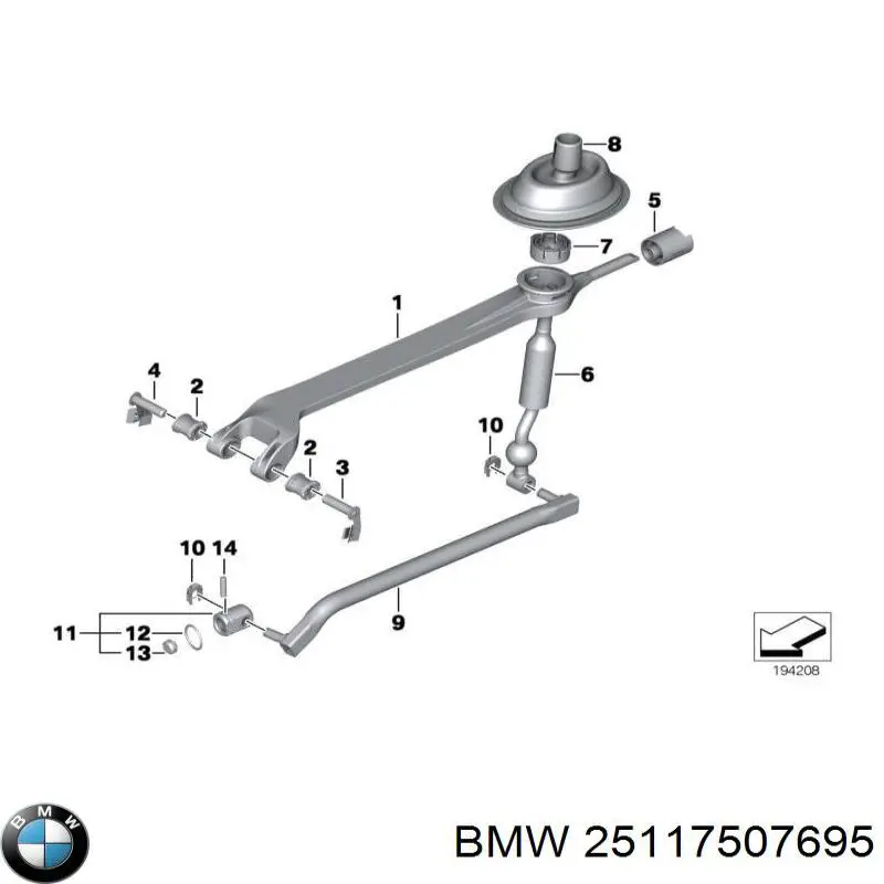 Bucha do mecanismo de mudança (de ligação) BMW 25117507695 preço, a partir de 8,18 USD