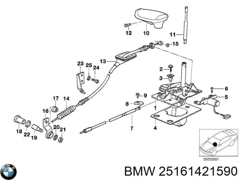 Cabo da avalanca da Caixa de Mudança BMW 25161421590 preço, a partir de  
