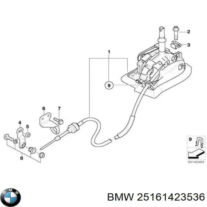 25161423536 BMW Mecanismo de mudança (ligação)