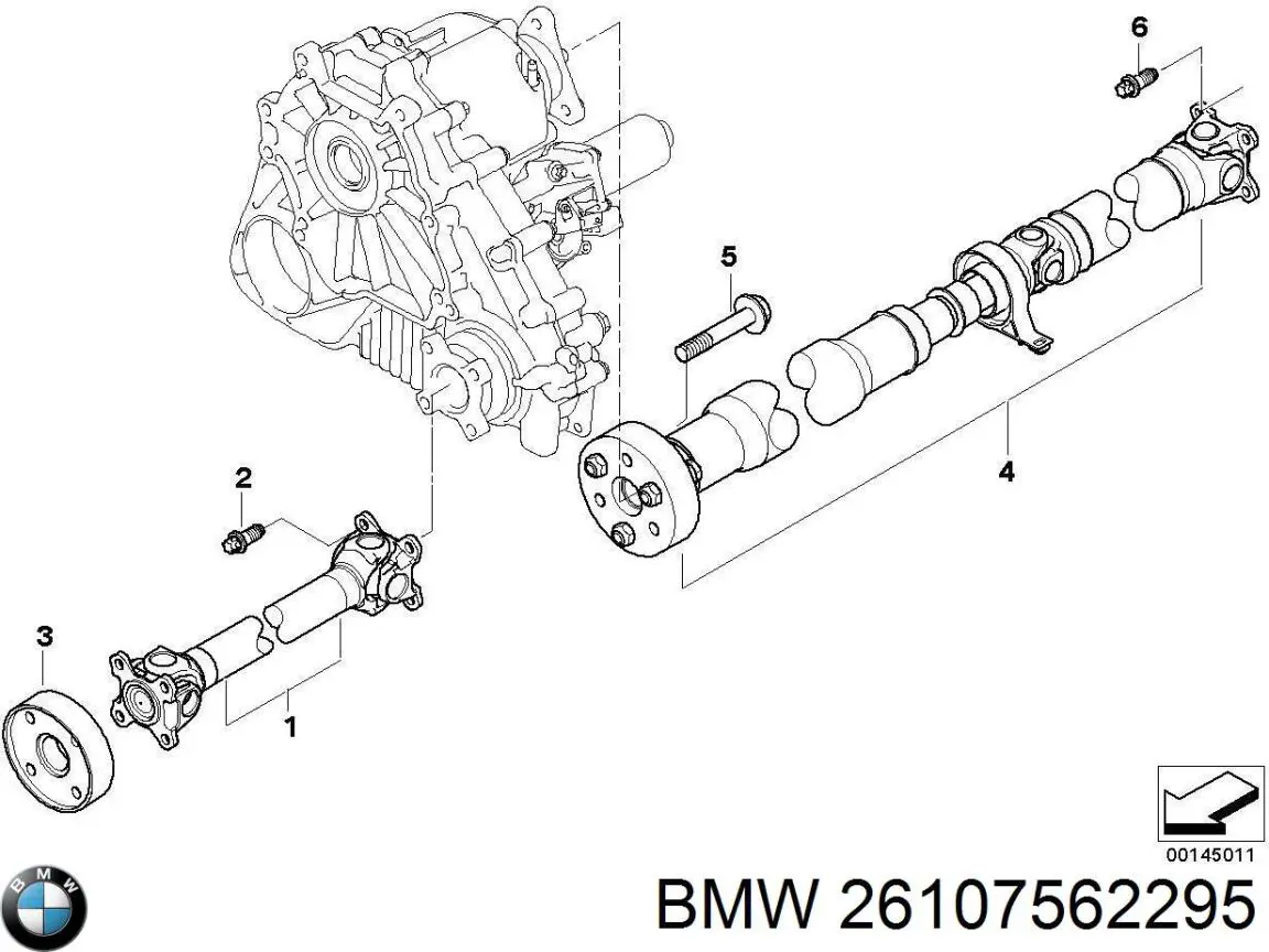 26107562295 BMW Junta universal traseira montada