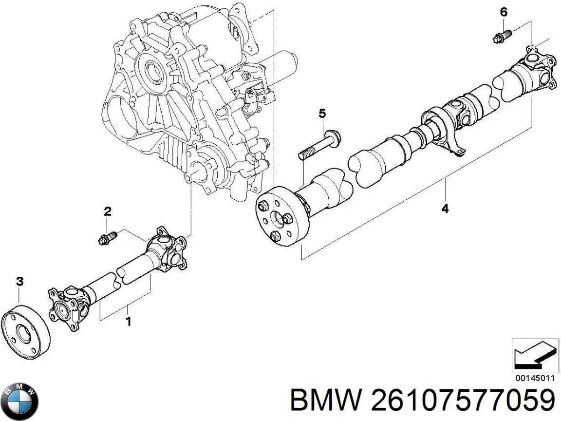 26107577059 BMW Junta universal traseira montada