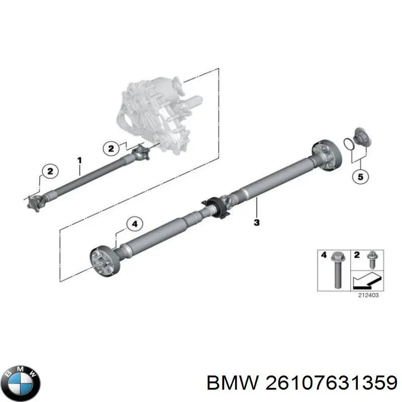 26108674202 BMW Junta universal traseira montada