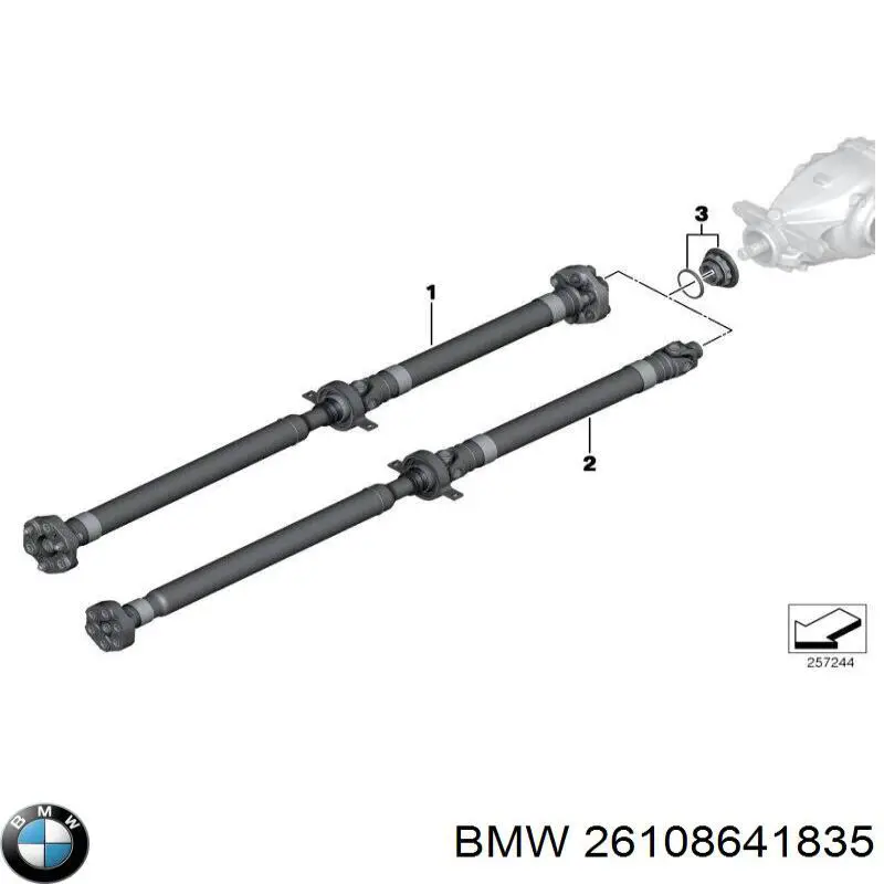 26108641835 BMW Junta universal traseira montada