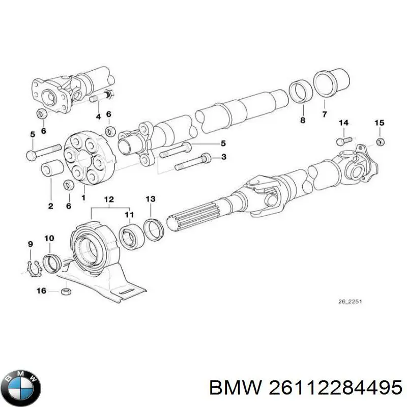 26112284495 BMW Acoplamento elástico do veio de transmissão