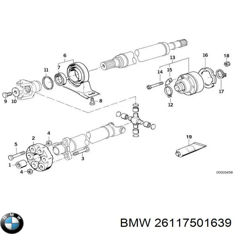Compre 26117501639 BMW Junta homocinética traseira da junta universal traseira