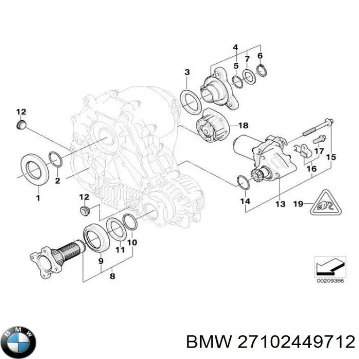27102449712 BMW Motor de controlo da caixa de transferência