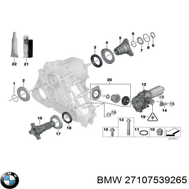 27107539265 BMW Bucim de saída traseira da caixa de transferência