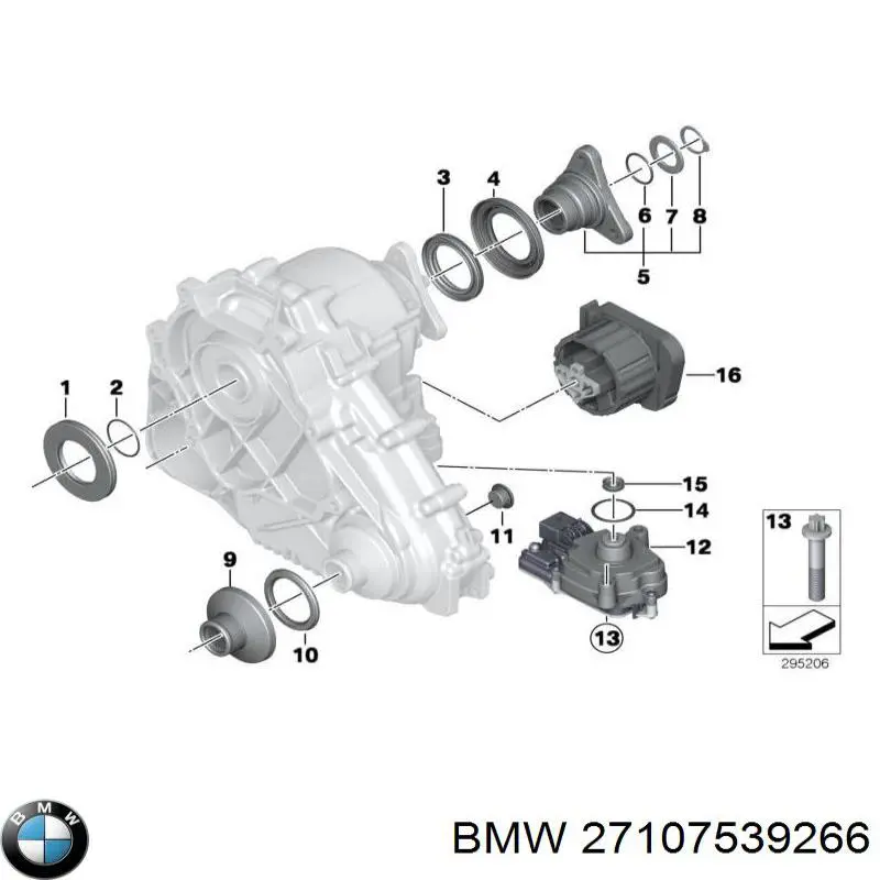 27107539266 BMW Bucim de saída dianteira da caixa de transferência