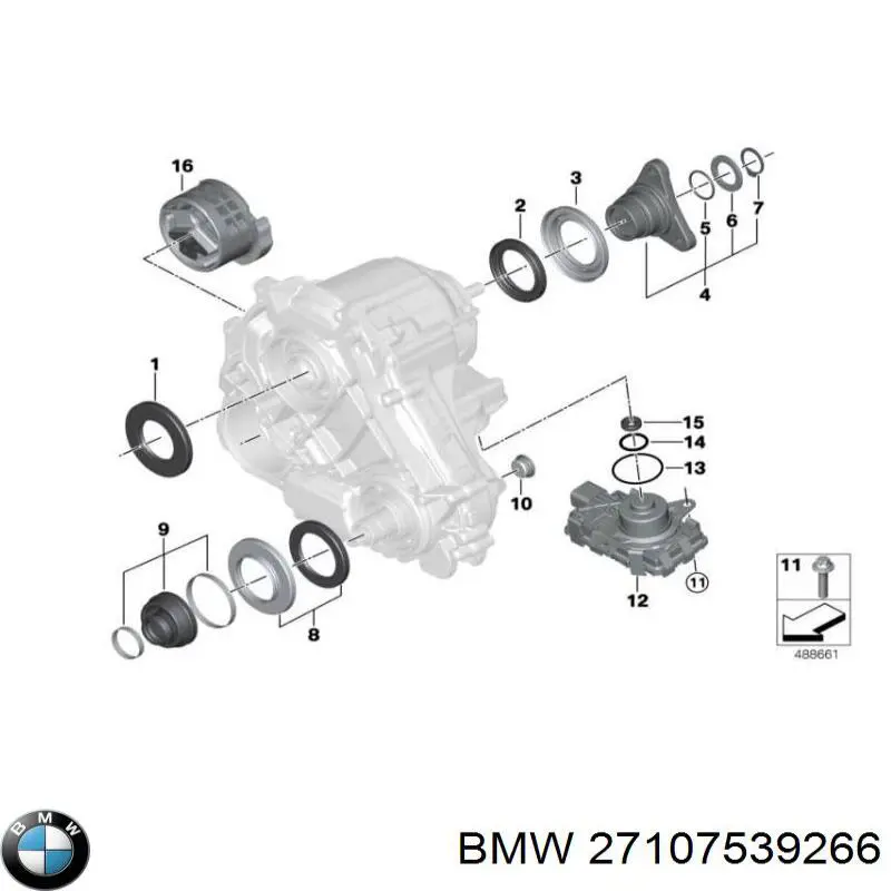 Compre 27107539266 BMW Bucim de saída dianteira da caixa de transferência