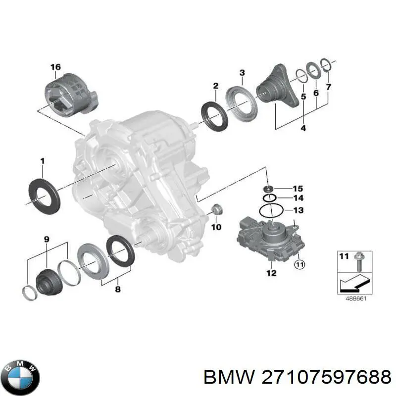 27107597688 BMW Bota de proteção direita de bucim da caixa de transferência
