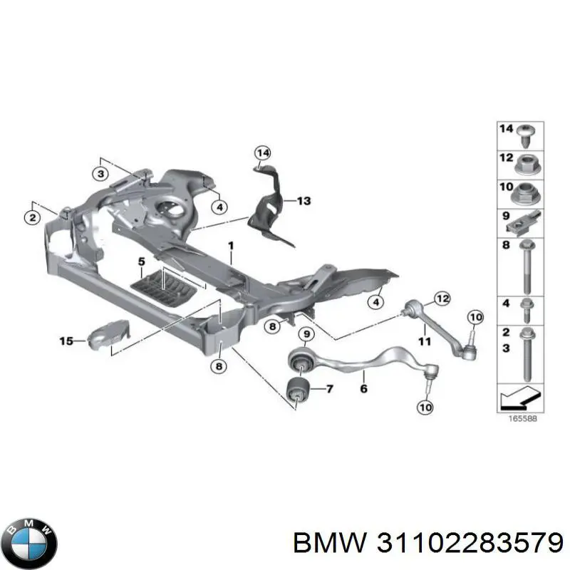 31102283579 BMW Bloco silencioso dianteiro do braço oscilante inferior