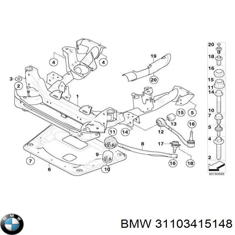Proteção de motor, de panela (da seção de motor) BMW 31103415148 preço, a partir de 110,67 USD