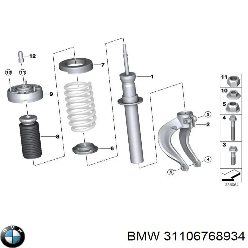 Parafuso de fixação de amortecedor dianteiro BMW 31106768934 preço, a partir de 10,09 USD
