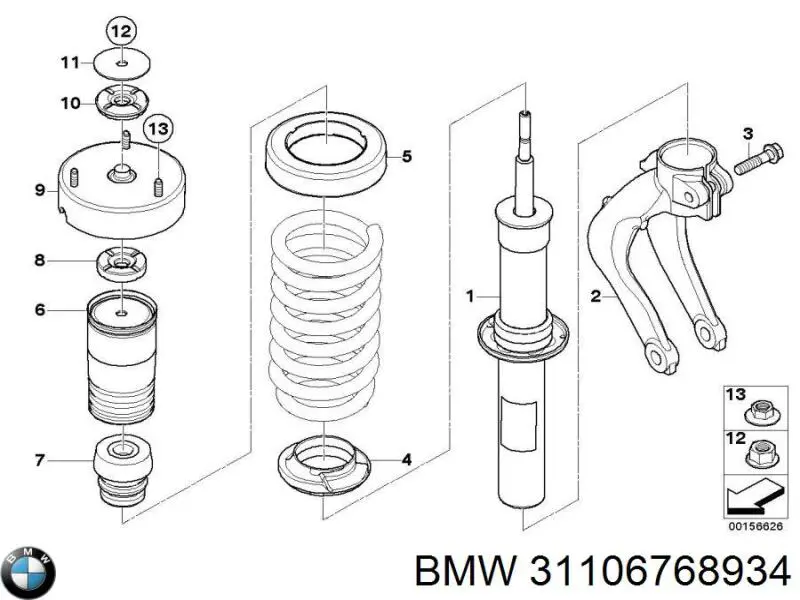 31106768934 BMW Parafuso de fixação de amortecedor dianteiro