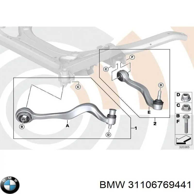 Parafuso de fixação de braço oscilante dianteiro, superior BMW 31106769441 preço, a partir de 17,27 USD