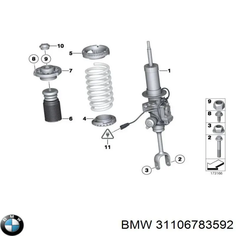 Compre 31106783592 BMW Porca de parafuso de fixação de braço oscilante dianteiro inferior